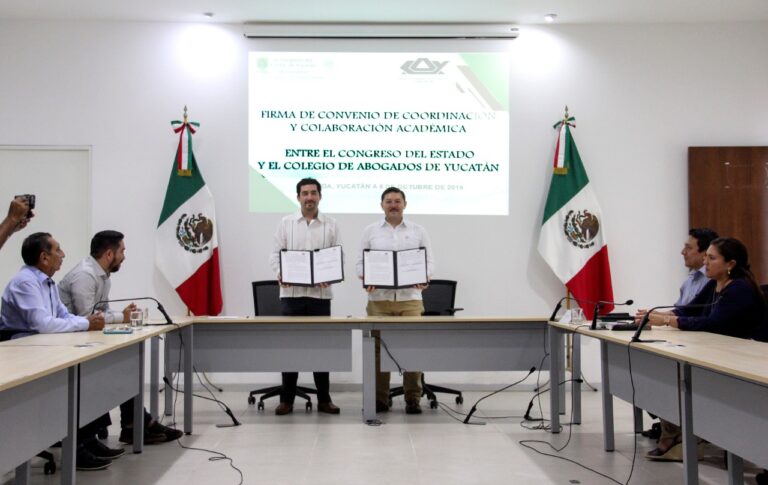 LXII Legislatura firma convenio del Congreso con Colegio de Abogados