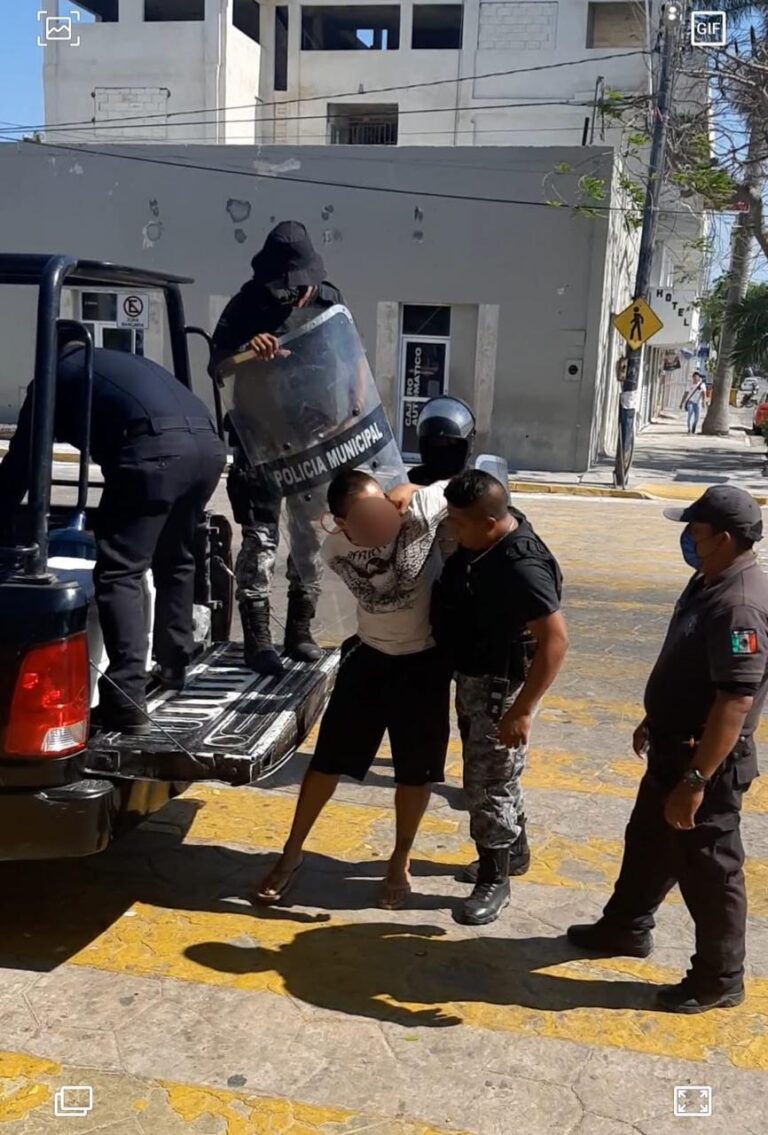 Puerto Progreso: Detienen a “agitador” por causar disturbios en la vía pública.