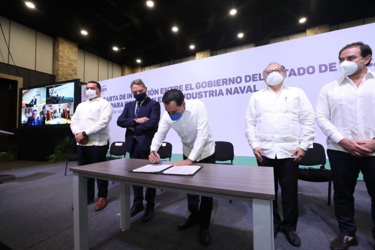 GOBIERNO: El Gobierno del Estado y la empresa italiana Fincantieri anuncian inversión de 150 millones de dólares en el puerto de Progreso para la creación de infraestructura industrial marítima