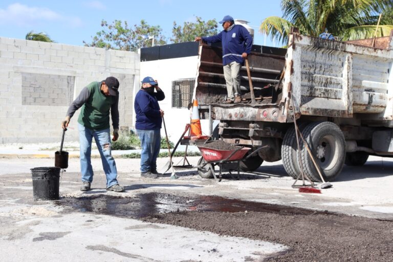 PROGRESO | Durante el mes de abril se realizaron otros trabajos de bacheo en donde se intervinieron 1,753 metros cuadrados.