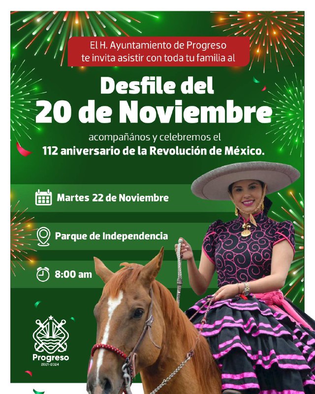 PROGRESO | Ayuntamiento de Progreso anticipa cierre de calles por desfile cívico- deportivo por el 112 Aniversario de la Revolución Mexican