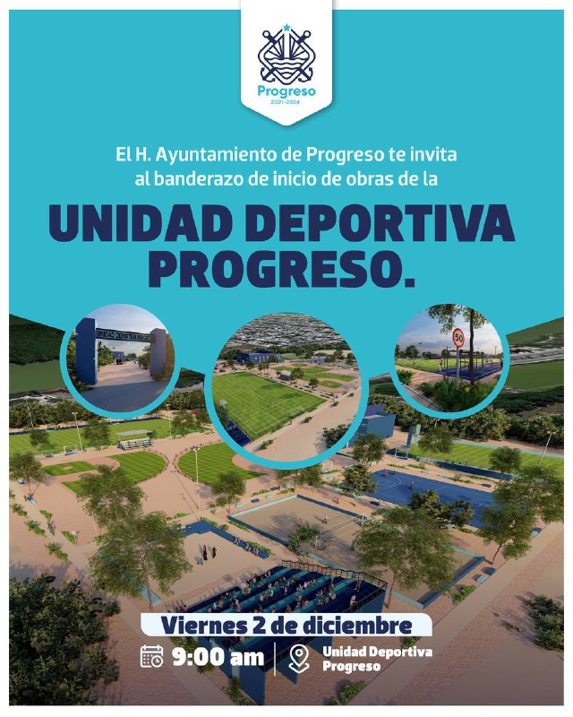 PROGRESO | Mañana, Zacarías Curi dará banderazo de inicio de obras a la Unidad Deportiva Progreso