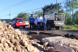 PROGRESO || Smapap repara fuga de agua; el alcalde Julián Zacarías Curi supervisa trabajos y agradece paciencia de usuarios